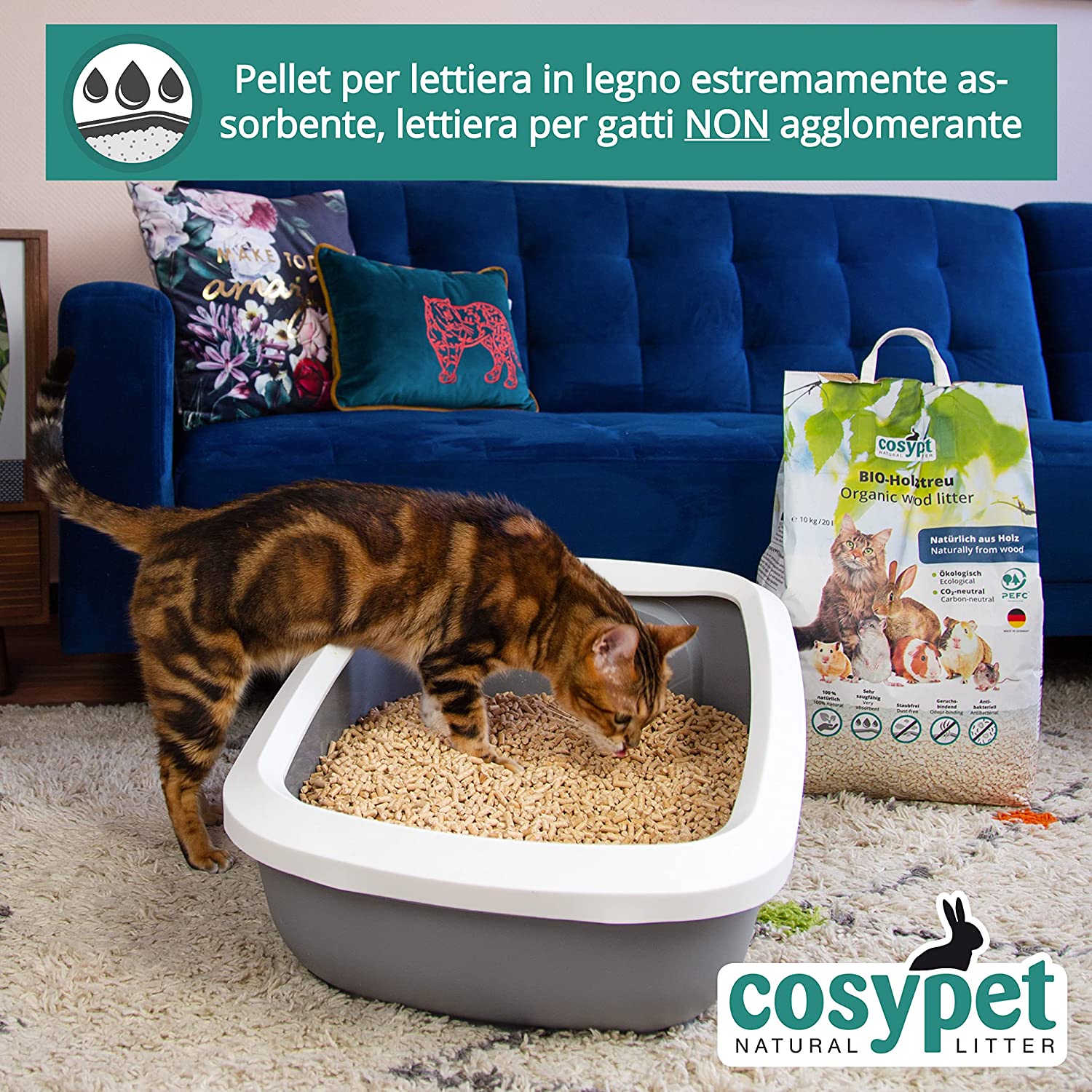 Lettiera Per Gatti Al Silicio - 15 Litri Senza Profumo Aumapet - Foto 3